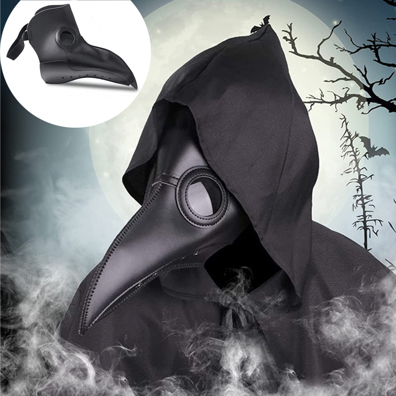 Disposable Surgical Mask - Halloween Black Rubber Plague Doctor Mask