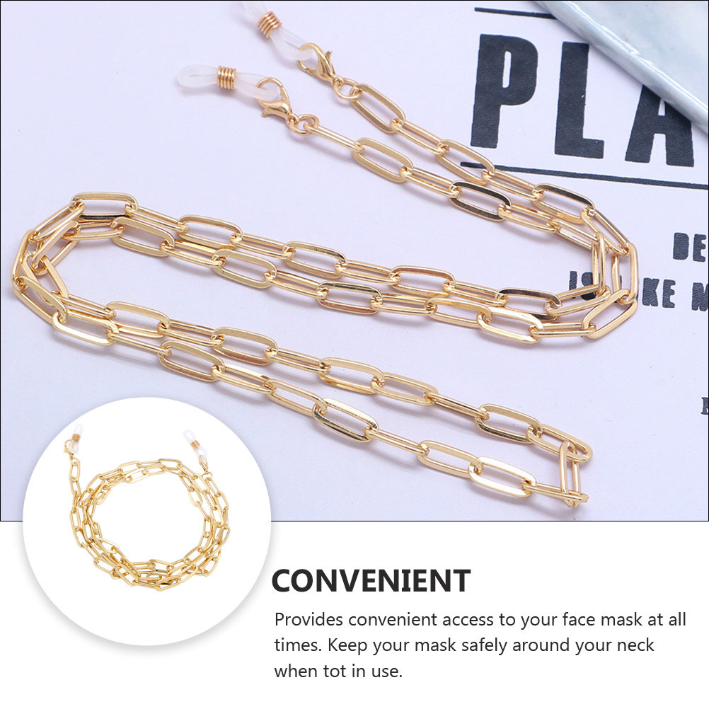 Gold Paperclip Link Glasses Ch - огляд і ціна Mask Chain Holder