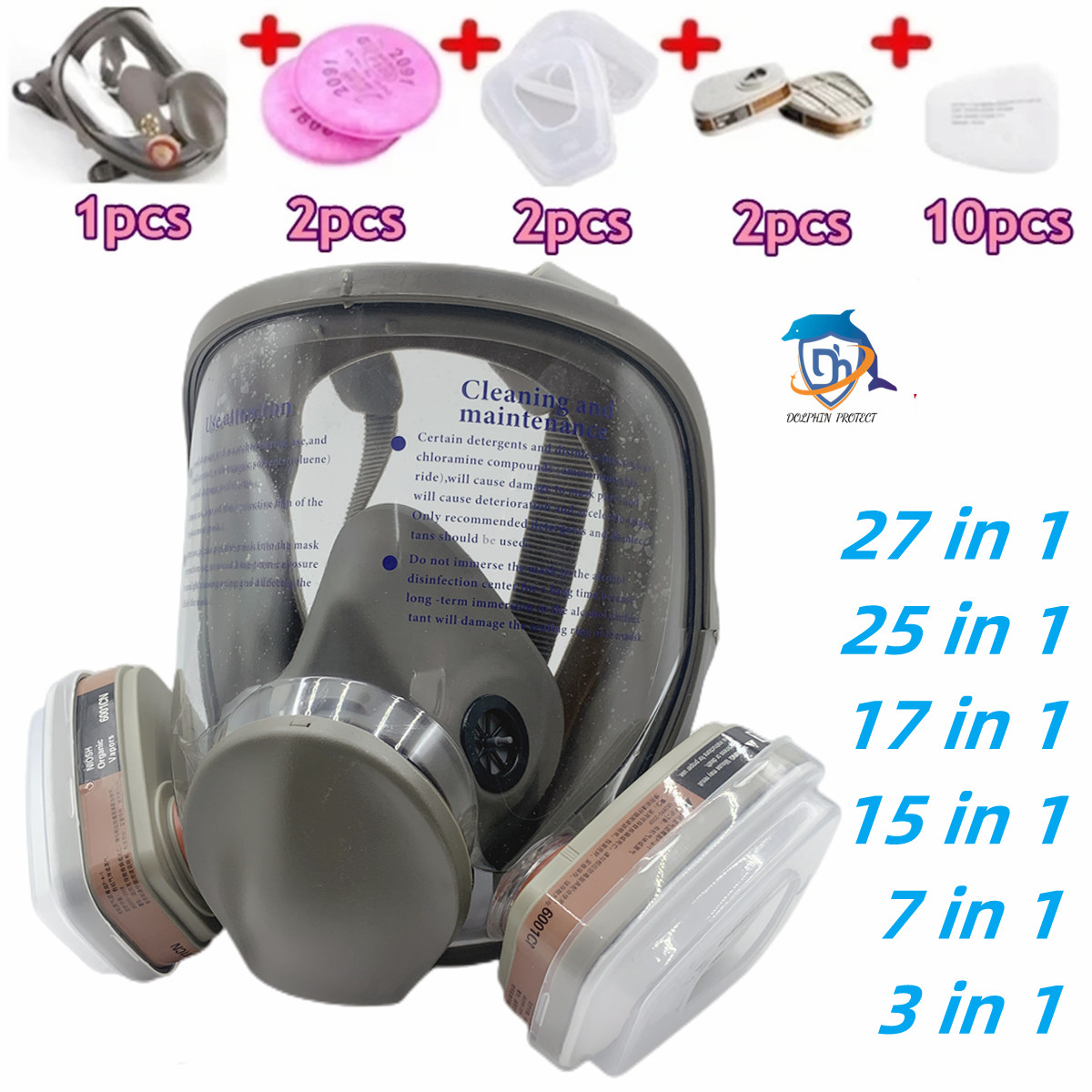 Full face spray protective mas - огляд і ціна Dust Mask Construction