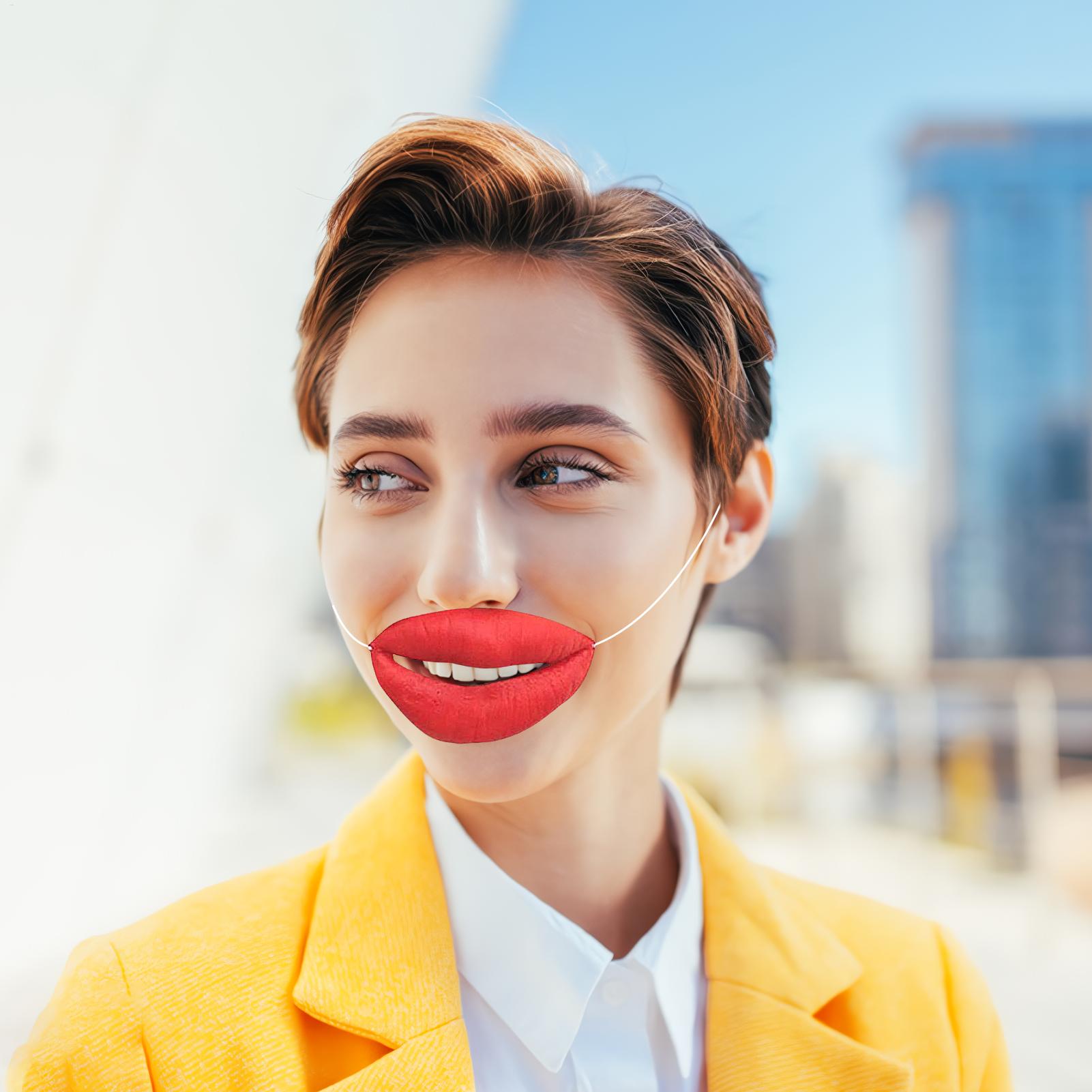 Red Lips Face Masks Funny Big  - огляд і ціна Kids Face Mask